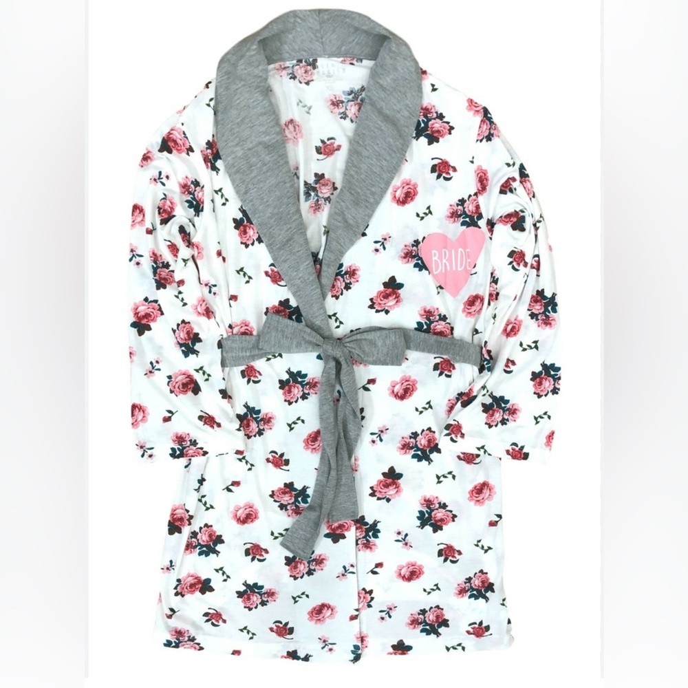E9- small medium floral bride robe size S/M